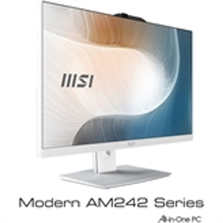 MSI Modern AM242TP 12M-056US All-in-One Computer - Intel Core i5 12th Gen i5-1240P - 8 GB RAM DDR4 SDRAM - 512 GB M.2 SSD - 23.8" Full HD 1920 x 1080 Touchscreen Display - Desktop - White