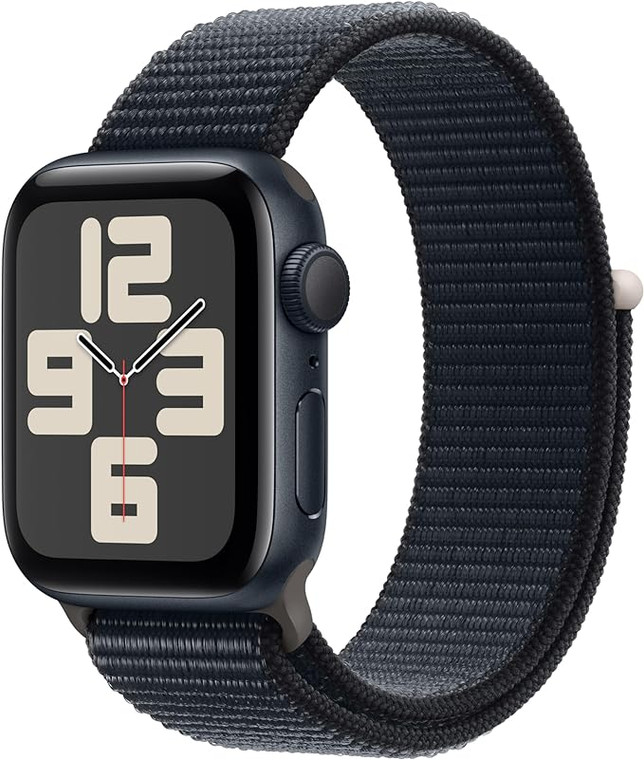 Apple Watch SE (GPS) 40mm Midnight Aluminium Case with Midnight Sport Loop (130-200mm wrist)