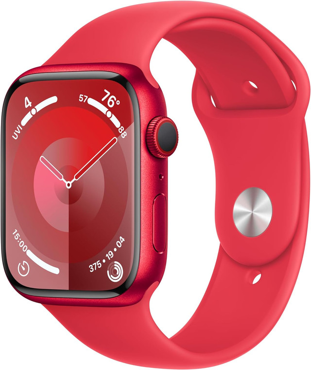 Apple Watch Seires 9 (GPS + Cellular) 45mm Red Aluminium Case with Red Sport Band M/L (160-210mm wrist)