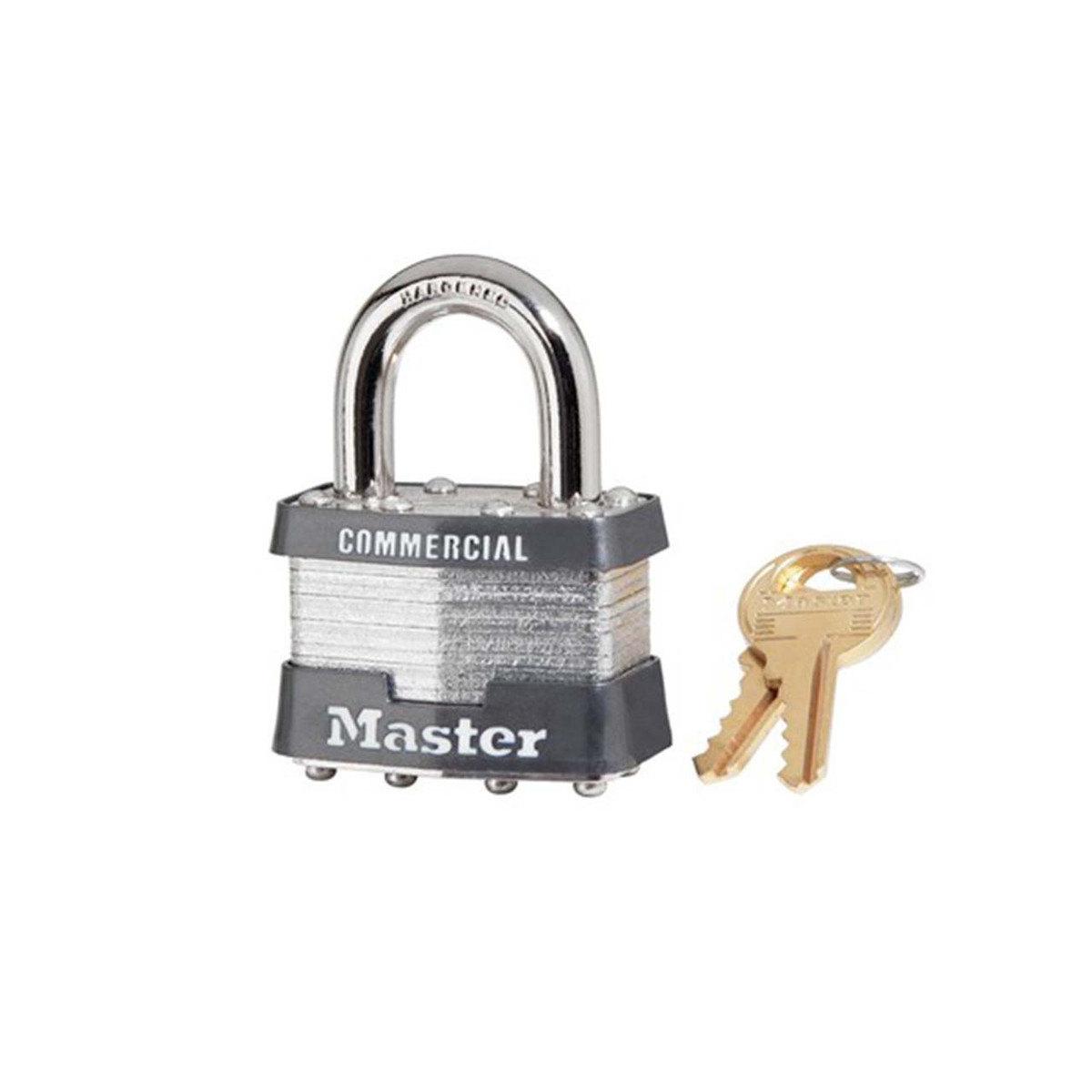 Master Lock 1 KA 2246, Keyed Alike Laminated Steel Padlock, 1-3/4" Wide, 15/16" Shackle Length