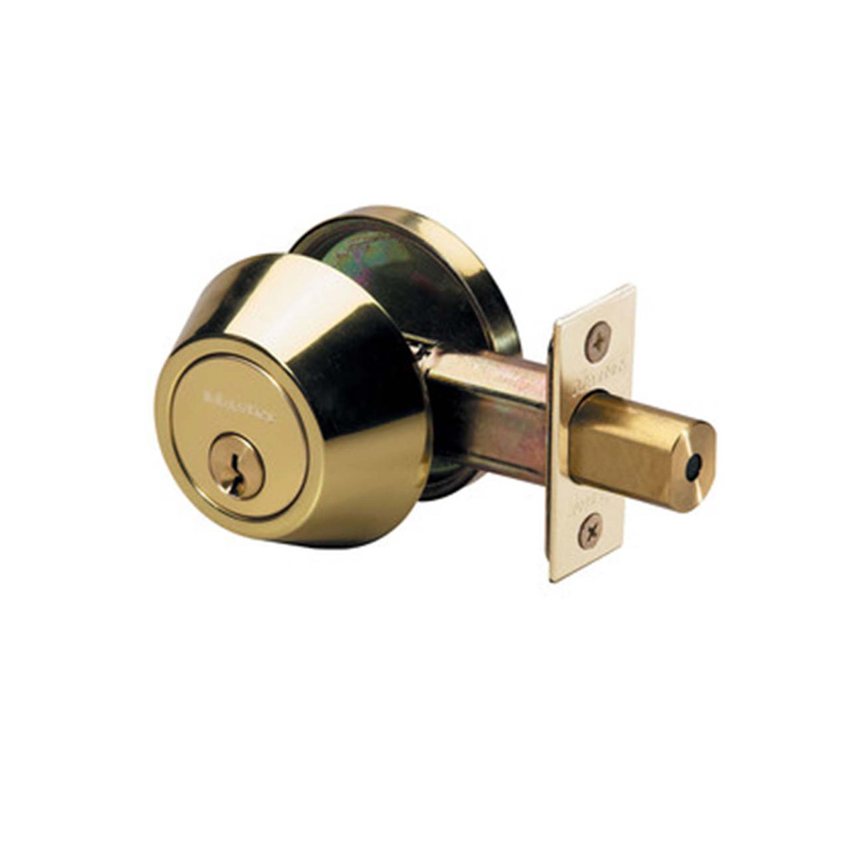 Master Lock DS0603 Grade 3 Single Cylinder Deadbolt, SC1 Keyway, 03 Polished Brass, Adjustable Backset 2-3/8" or 2-3/4"