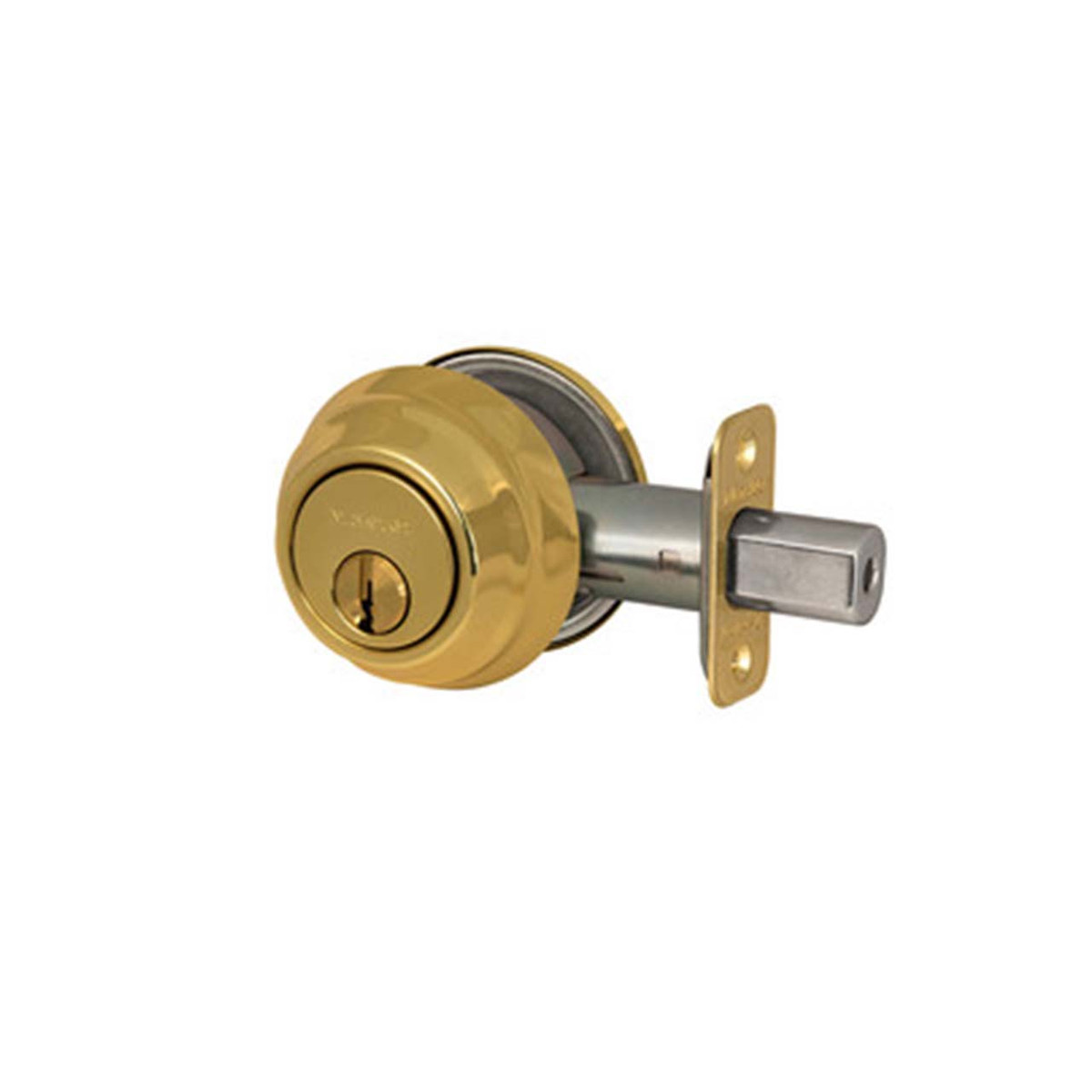 Master Lock DSH0603 Grade 1 Single Cylinder Deadbolt, SC1 Keyway, 03 Polished Brass, Adjustable Backset 2-3/8" or 2-3/4"