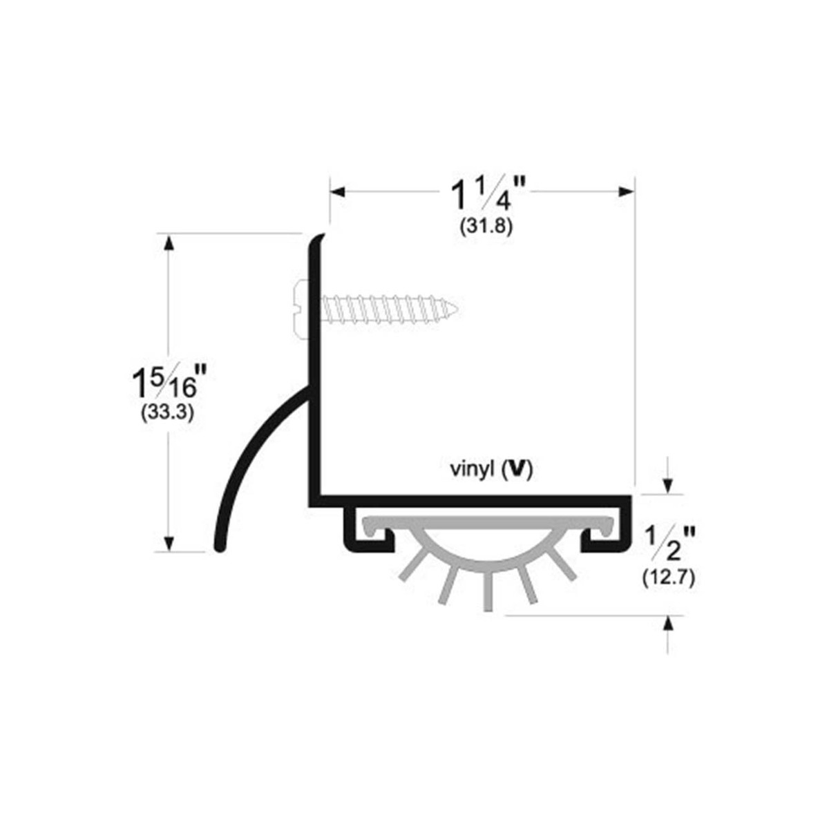 PEM-210AV-36, DOOR SHOE, 36", ALUM.