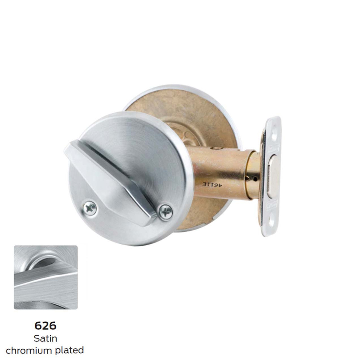 Schlage B581 Grade 2 Door Bolt With Outside Trim, 626, Adjustable Backset 2-3/8" or 2-3/4"