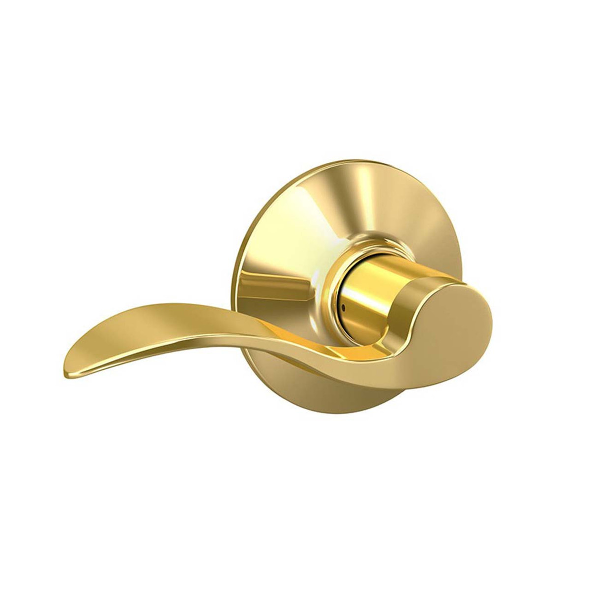 Schlage F10 Grade 3 Passage Lock, Accent Lever, 605 Bright Brass