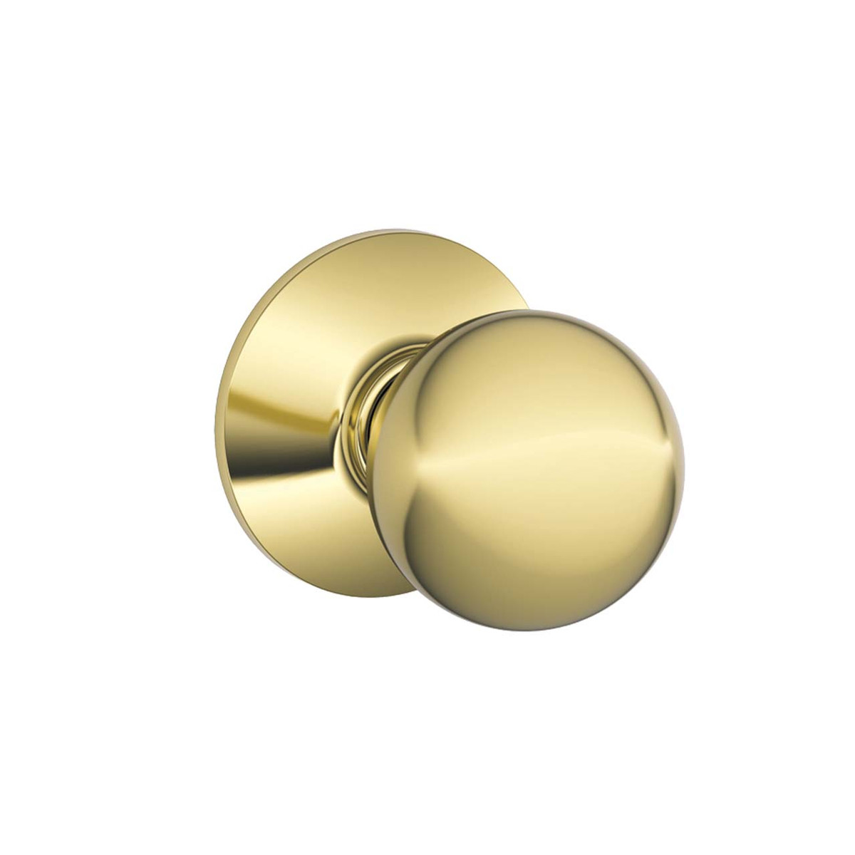 Schlage F10 Grade 3 Passage Lock, Orbit Knob, 605 Bright Brass