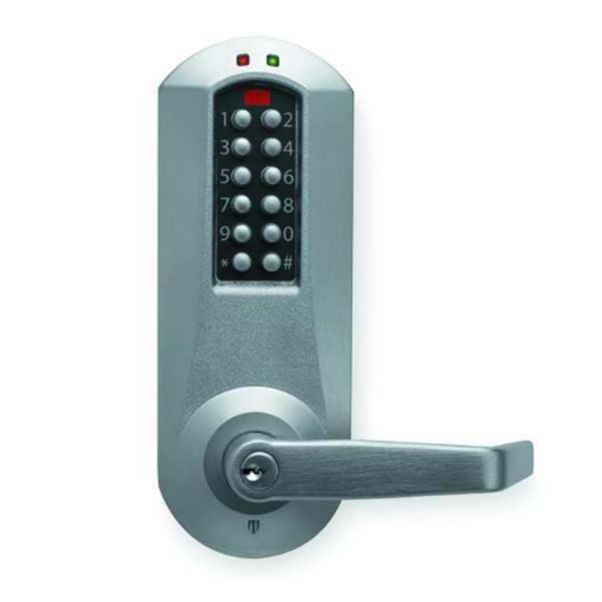 Simplex E5031XS-WL-26D-41 E-Plex 5000 Pushbutton Cylindrical Lever Lock, Key-In Lever Schlage C Keyway, 2-3/4" Backset, Satin Chrome