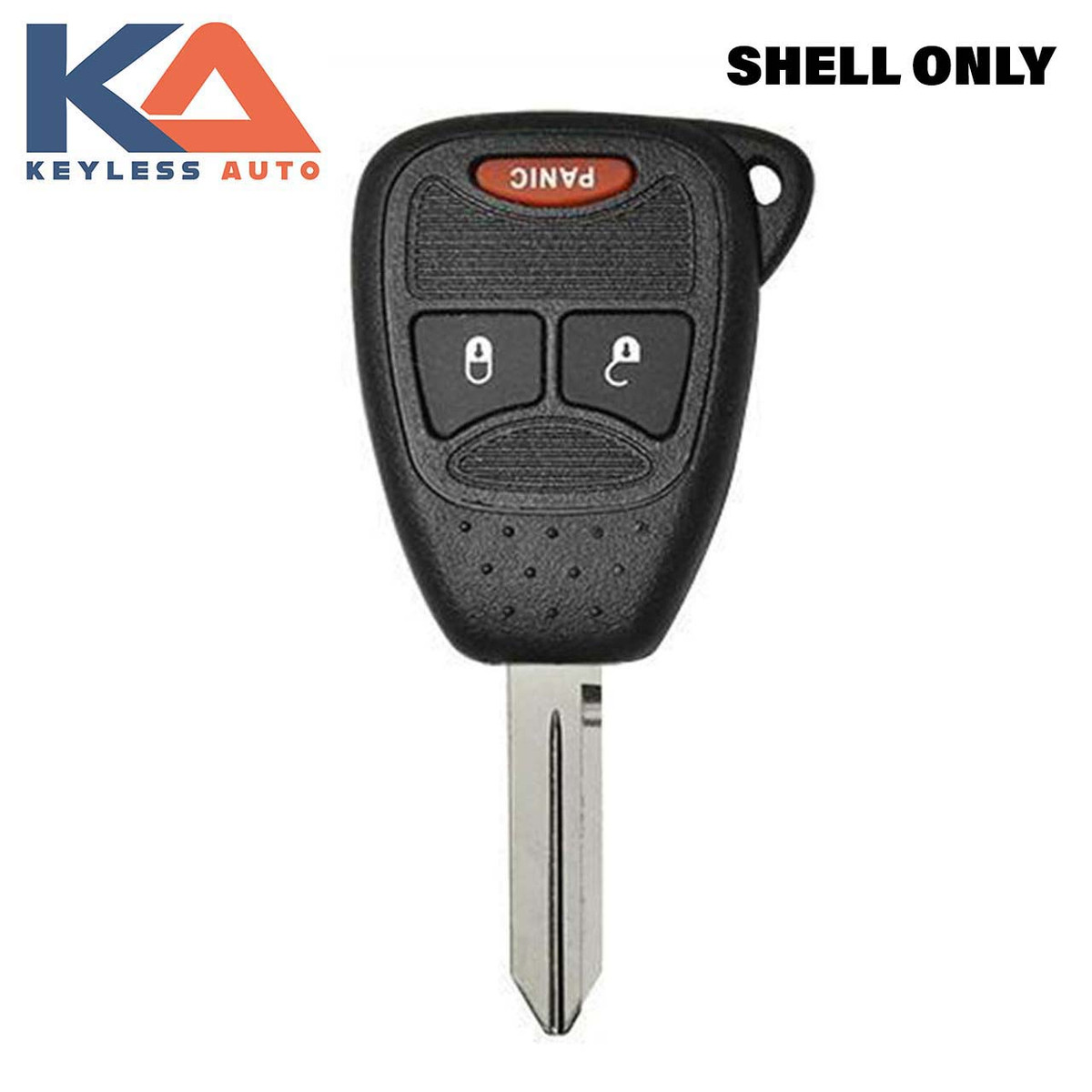 KeylessAuto DSHELL-CHR-115, Durashell 3 Button Remote Key Shell for Chrysler, Small Buttons