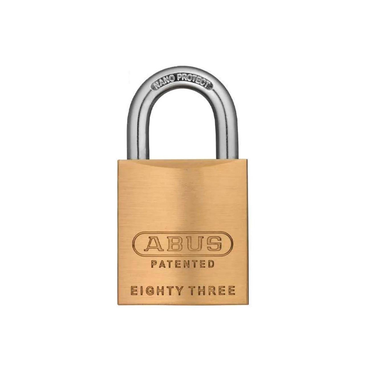 Abus 83/45-S2 Rekeyable Brass Padlock, Less Cylinder and Adapters, 1-3/4" Wide, 1" Vertical Clearance, 5/16" Diameter