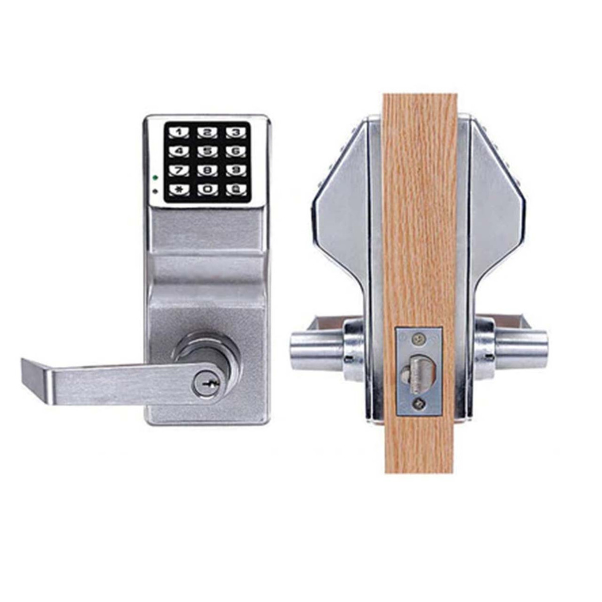 Alarm Lock DL5200-26D, Trilogy T2 Double Sided Cylindrical Electronic Digital Keypad Lock, Satin Chrome