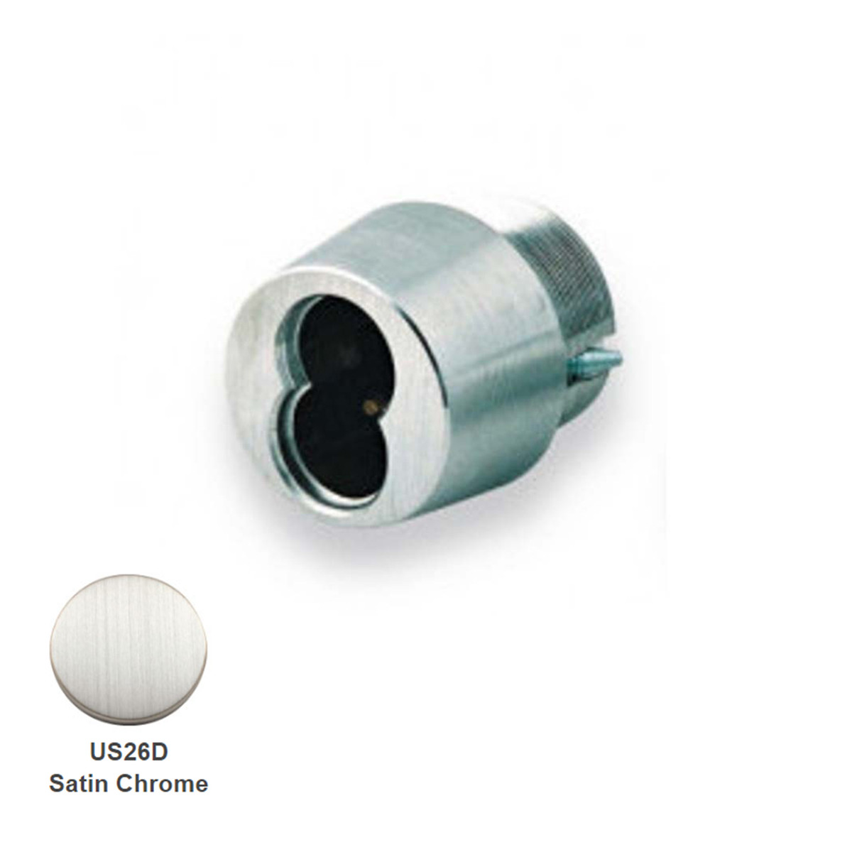 GMS ICT6-26D-AR, SFIC Tapered Mortise Cylinder Housing, AR Cam, 6 Pin, 26D Satin Chrome