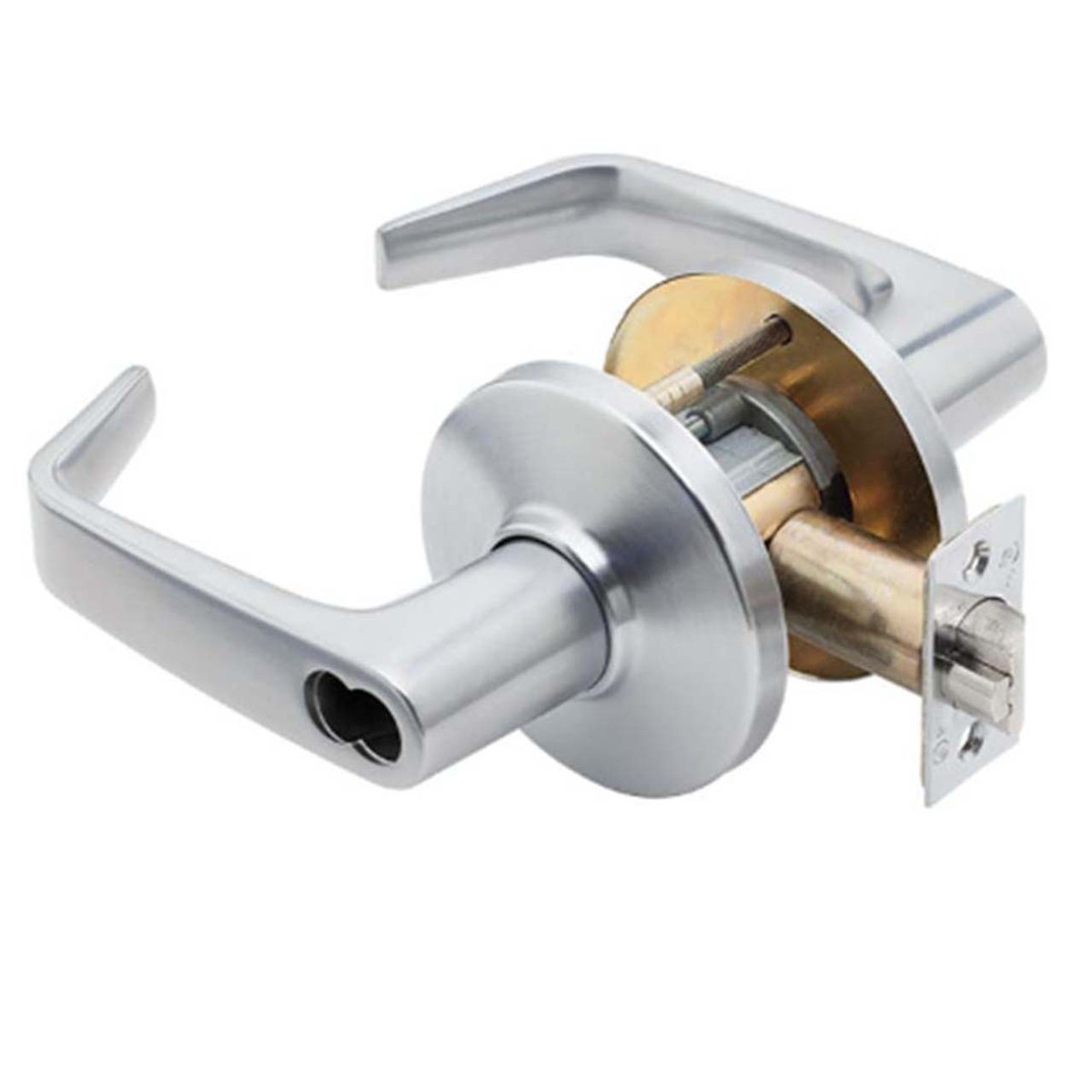 Best 9K37-D-15DS3-626-LC, Grade 1 Storeroom Lock, Lever Style 15,  D Rose, 2-3/4" Backset, S3 ANSI Strike, 626 Satin Chrome Finish, Less SFIC Core