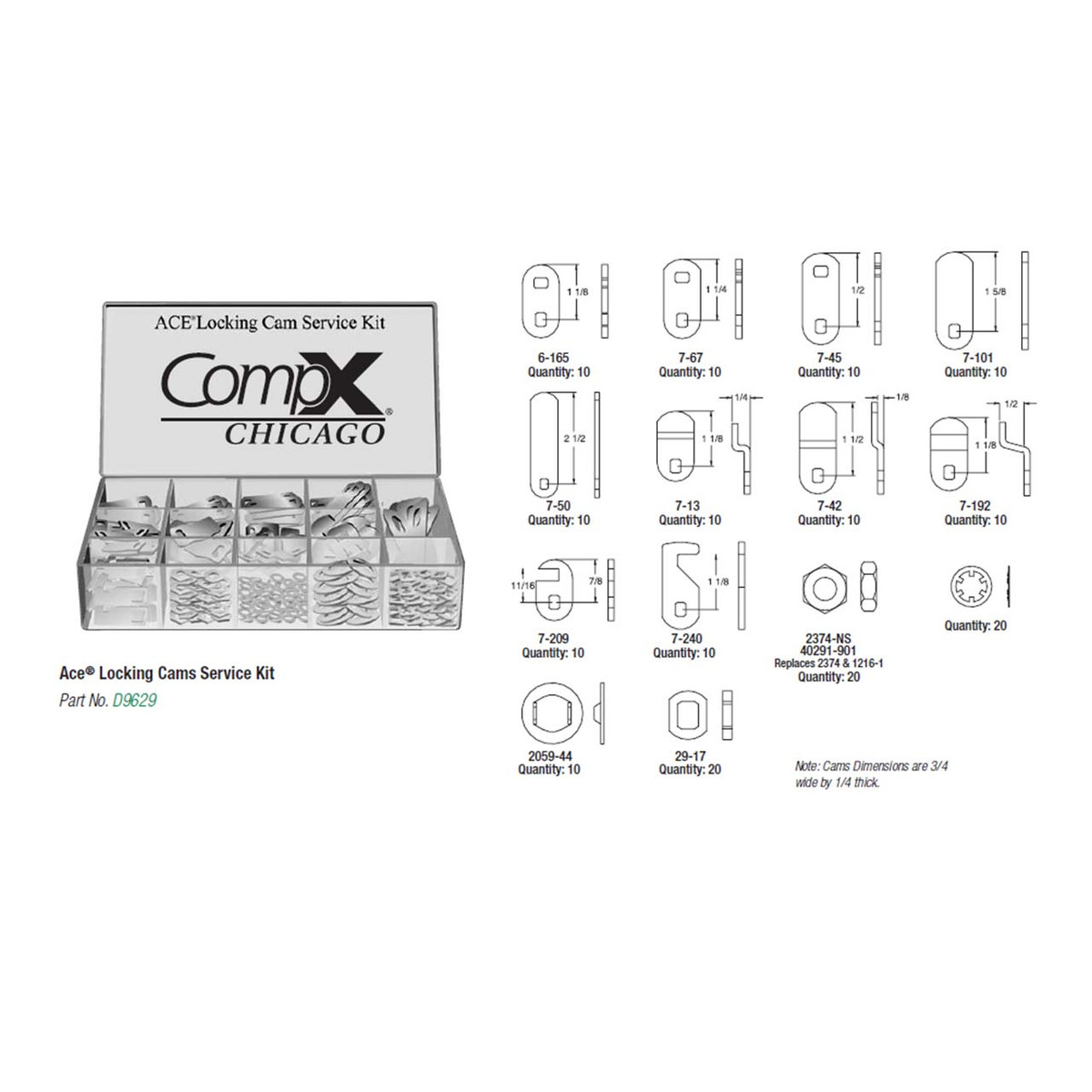 CHI-D9629, ACE CAM KIT (7KIT)