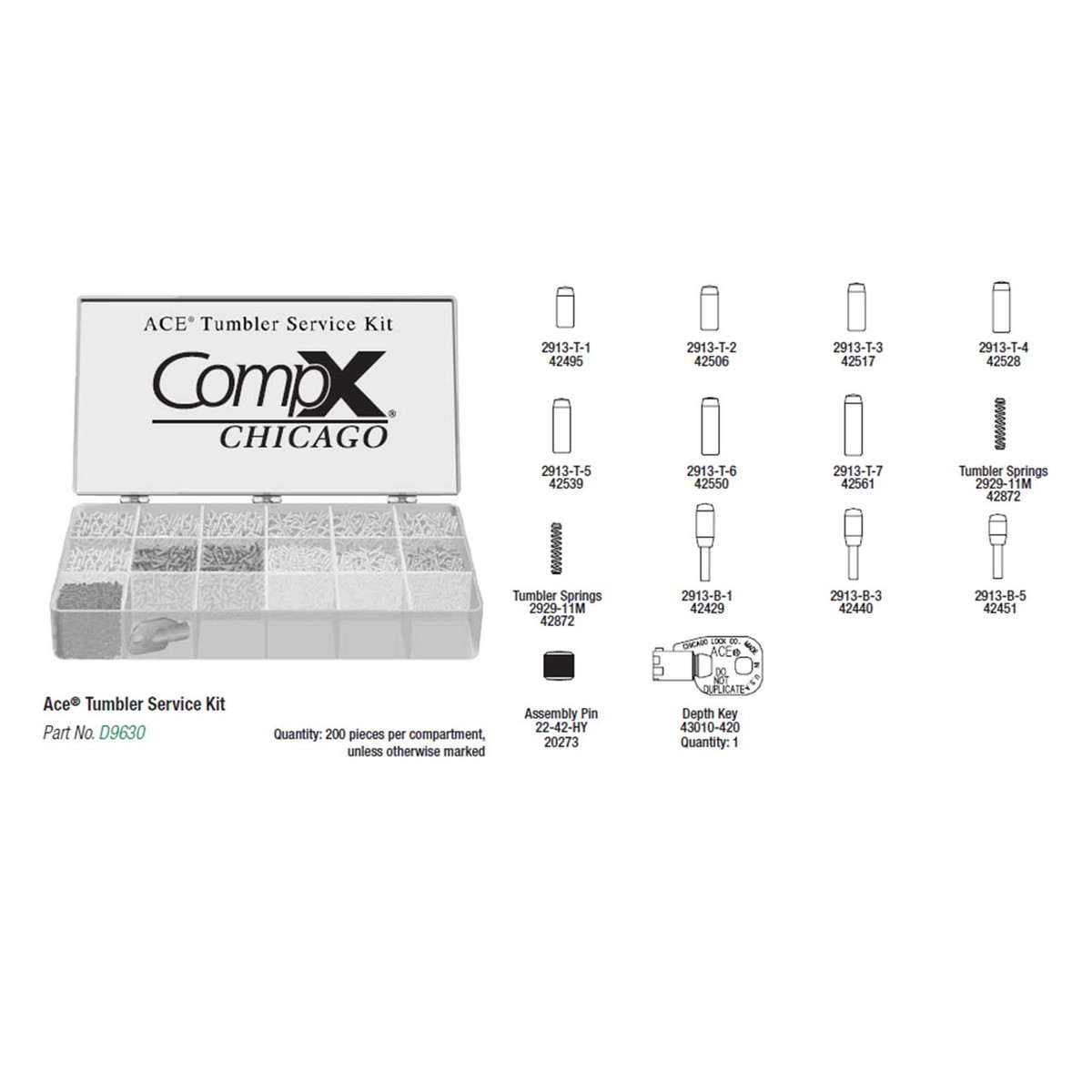 CHI-D9630, ACE PIN KIT (2913-12K)