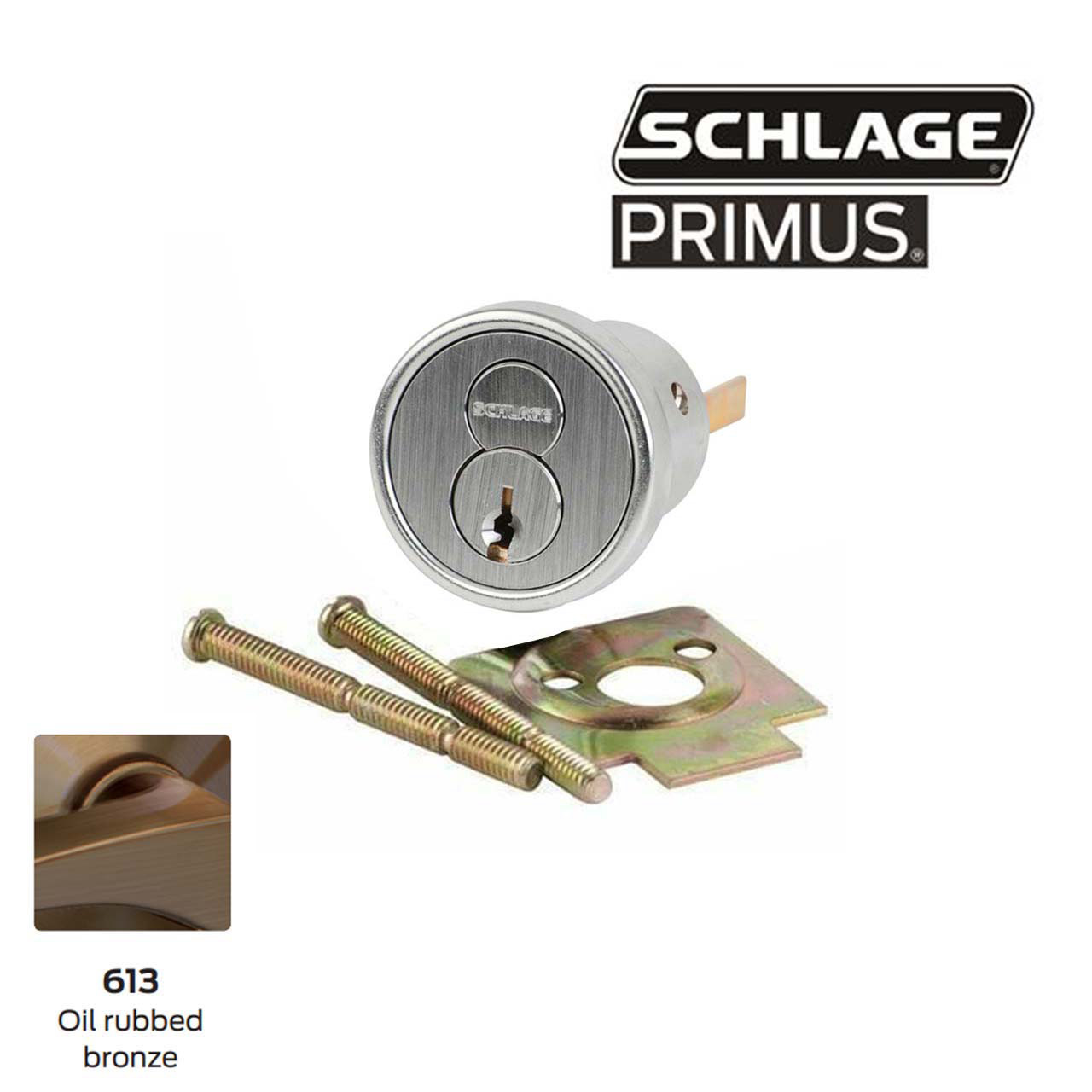 Schlage 20-710-1001-613, Rim Cylinder, Primus CP 1001 Keyway, LKB