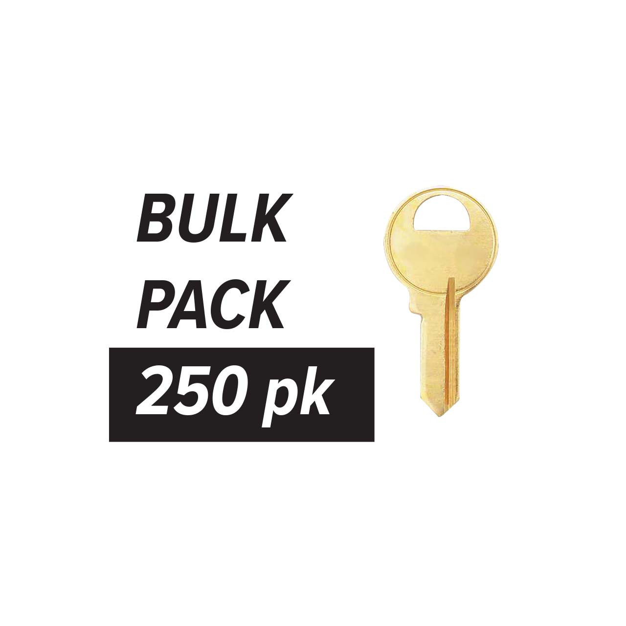Ilco M1-250, Bulk Pack 250 Keyblanks, Brass M1 Master Keyway, 1092