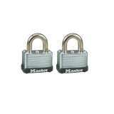 Master Lock 22T, 1-1/2in Wide Laminated Steel Warded Padlock, 2 Per Pack Keyed Alike Carded