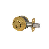 Master Lock DSH0603 KA4S, Grade 1 Single Cylinder Deadbolt, SC1 Keyway, 03 Polished Brass, Adjustable Backset 2-3/8" or 2-3/4"
