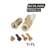 Schlage 20-204-C123-606 Everest Primus Sub Assembled Knob/Lever Multiple Tailpiece Cylinder, C123 Keyway, Less Key Blanks, Satin Brass