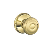 Schlage F10 Grade 3 Passage Lock, Georgian Knob, 605 Bright Brass