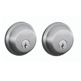 Schlage B62 N Grade 1 Double Cylinder Deadbolt, 5-Pin C Keyway, 626, Adjustable Backset 2-3/8" or 2-3/4"