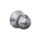 Schlage F10 Grade 3 Passage Lock, Orbit Knob, 626 Satin Chrome