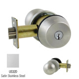 Marks USA 145KK-32D-E11, Gate Lock Single Cylinder X Knob, C Keyway, 2-3/8" Backset, Stainless Steel