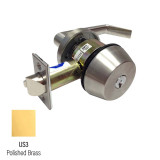 Marks USA 145KL-3-E11, Gate Lock Single Cylinder X Lever, C Keyway, 2-3/8" Backset, Polished Brass