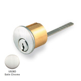 Ilco 7076-EA-26D, Rim Cylinder, Schlage C123, No Keys, 26D Satin Chrome