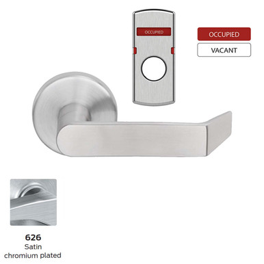 L9040 L283-722 06A Privacy Mortise Lock w/ VACANT/OCCUPIED Indicator, 06  Lever, A Rose