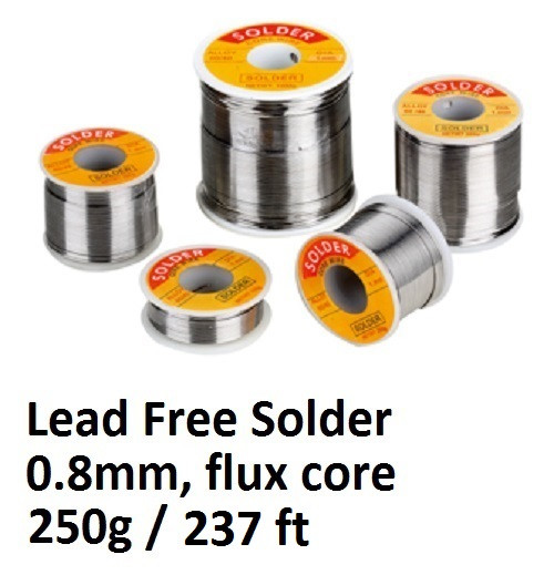 Solder 250g / 8.8oz  Spool, 0.8mm dia, with flux core, Lead Free