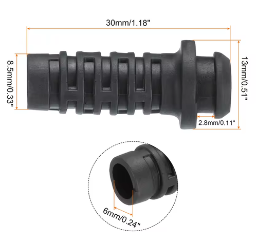 Sleeved Grommet, 6mm ID, 30mm Length