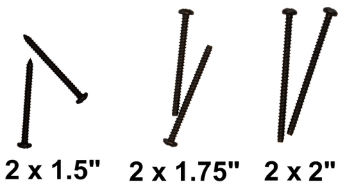 Set of 6 Case Screws for TRS-80 Model I, 2 each 1.5", 1.75", 2" , Black Oxide