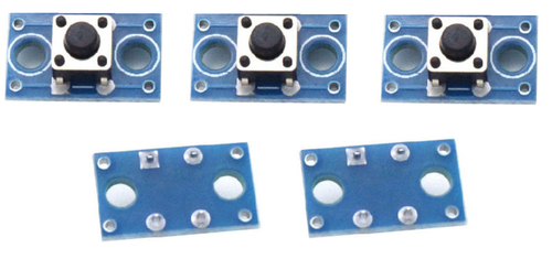 Mini Pushbutton (Momentary) on PCB with Mounting Holes, Pack of 5