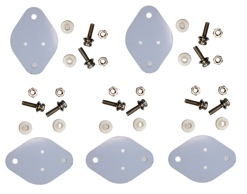 Set of 5 pcs TO-3 Insulator/Mounting Kits STAINLESS STEEL Rubberized Silicone