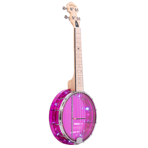 NEW GOLD TONE LIGHT UP LITTLE GEM BANJOLELE - AMETHYST