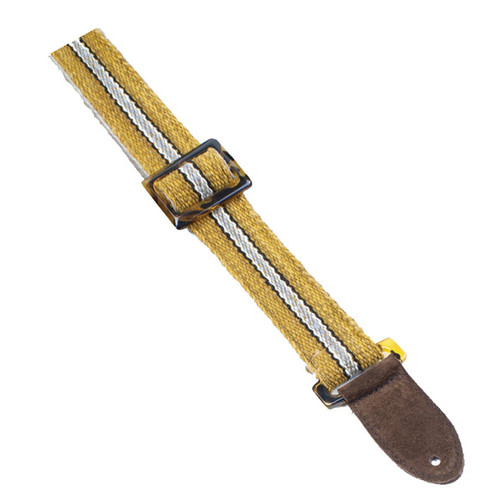 HENRY HELLER 2" PICADOR SERIES HANDWOVEN ORGANIC FABRIC STRAP - BROWN STRIPE