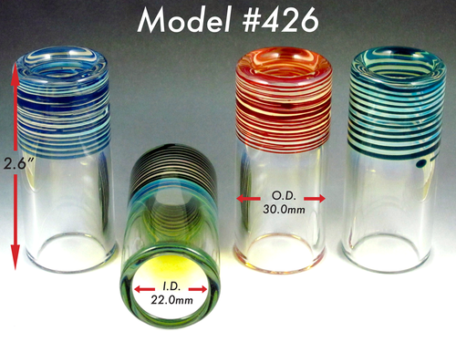 SILICA SOUND SLIDES - 426 LARGE HEAVY REGULAR - COLOR - HEAVY WALL, TALL, 30mm