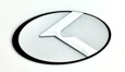 3.0 LODEN K Badges with Matte Black Edge, Red, blue, white, silver, black or blue CENTER color options, multi color K logo Chrome Black-Chrome Gold Plated Ice Blue Matte Black gunmetal white red badges for Kia models Optima Cadenza Forte Rio Stinger Niro Sorento Sportage K900 Soul and more