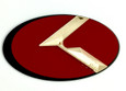 3.0 LODEN K Badges with Matte Black Edge, Red, blue, white, silver, black or blue CENTER color options, multi color K logo Chrome Black-Chrome Gold Plated Ice Blue Matte Black gunmetal white red badges for Kia models Optima Cadenza Forte Rio Stinger Niro Sorento Sportage K900 Soul and more