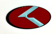 3.0 LODEN K Badges with Matte Black Edge, Red, blue, white, silver, black or blue CENTER color options, multi color K logo Chrome Black-Chrome Gold Plated Ice Blue Matte Black gunmetal white red badges for Kia models Optima Cadenza Forte Rio Stinger Niro Sorento Sportage K900 Soul and more