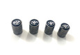 GUNMETAL T-Logo Valve Stem Caps 4pc Set  GUNMETAL T-Logo Valve Stem Caps 4pc Set