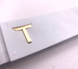 GOLD PLATED T E S L A Lettering Emblem Badge + Foam Template 