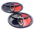 GR86 GR Limited Edition Black / Red Badge Emblem Replacements 2pc Front/Rear