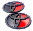 GR86 GR Limited Edition Black / Red Badge Emblem Replacements 2pc Front/Rear