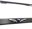 Black Genesis License Plate Frame Stainless Steel with Silver Wing (Type 3) 