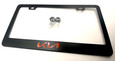 Satin Matte Black K I A License Plate Frame Stainless Steel with Red Logo