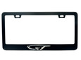 OPEL GT Satin Black License Plate Frame with Chrome Logo