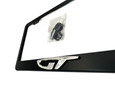 OPEL GT Satin Black License Plate Frame with Chrome Logo