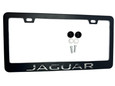 Satin Black JAGUAR License Plate Frame Stainless Steel with Chrome Logo